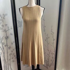Banana Republic Camel Ribbed A-Line Sleeveless Mini Dress